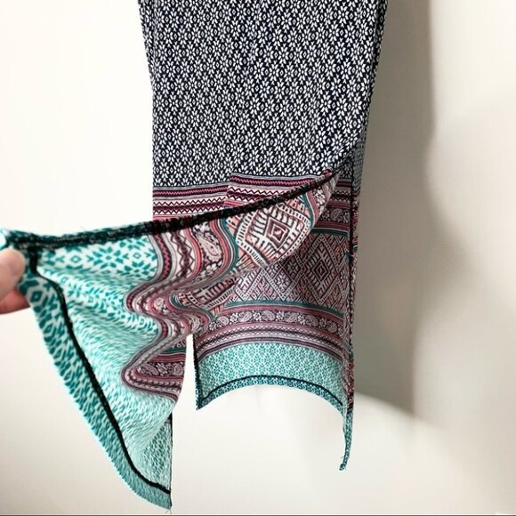 Women’s No Comment Maxi Skirt Boho Southwestern Print Side Slit Y2K 2000s Medium - Picture 6 of 16